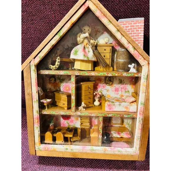 Vintage adorable miniature Doll house hand made and painted